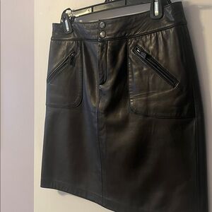 Ralph Lauren Black Leather Mini Skirt